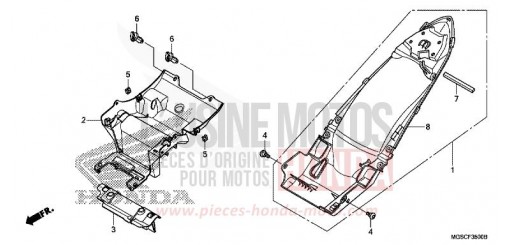 GARDE-BOUE ARRIERE NC700DC de 2012